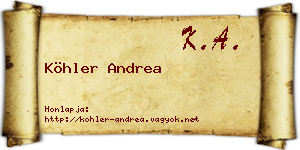 Köhler Andrea névjegykártya